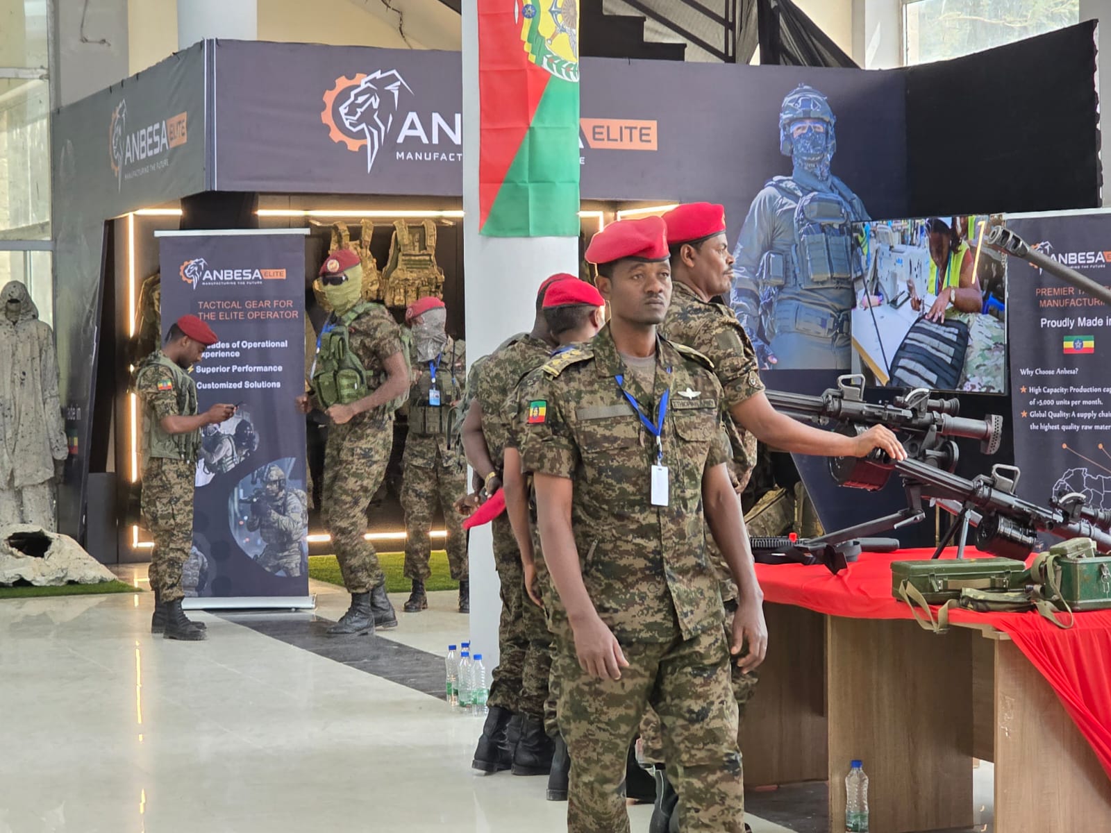 Tactical textile exhibition booth